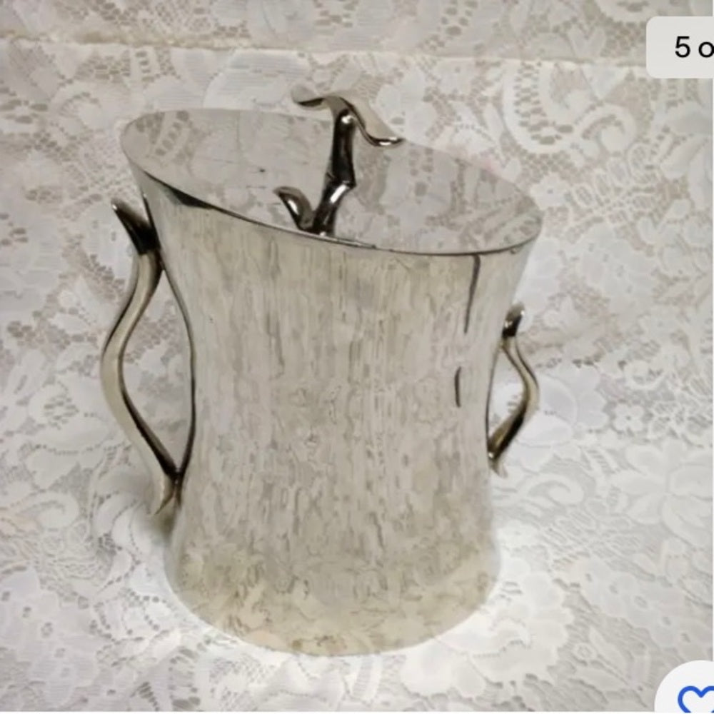 Vintage Towle Silver-plated 3pc Ice Bucket with Lid and Insert 9in x 7.5in x5in