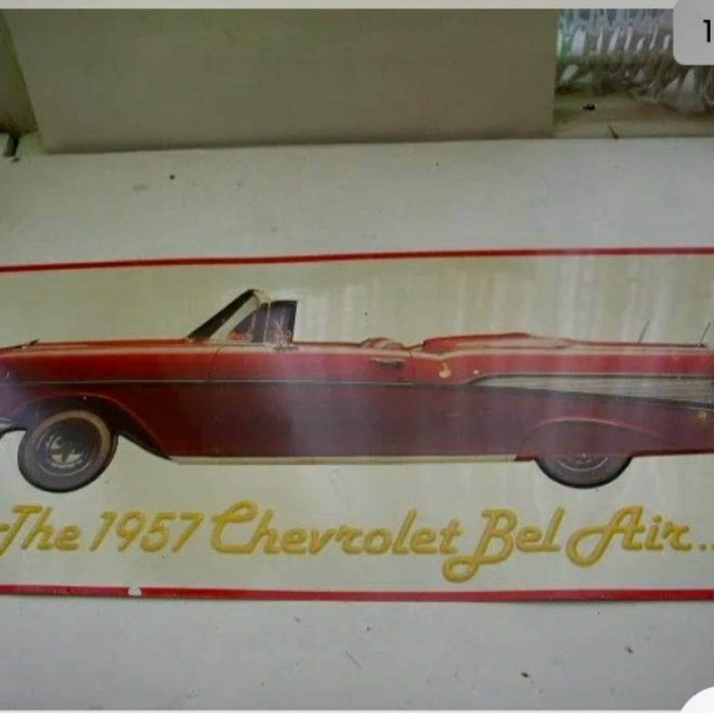 1957 Chevrolet Bel-Air Enameled on Copper Advertising Sign