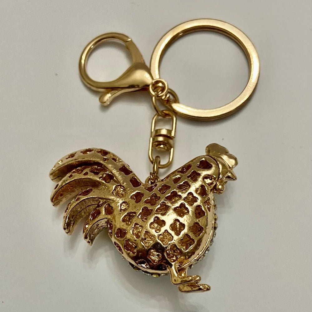 2-way Multi color Rhinestone Rooster Handbag Charm or Key Chain