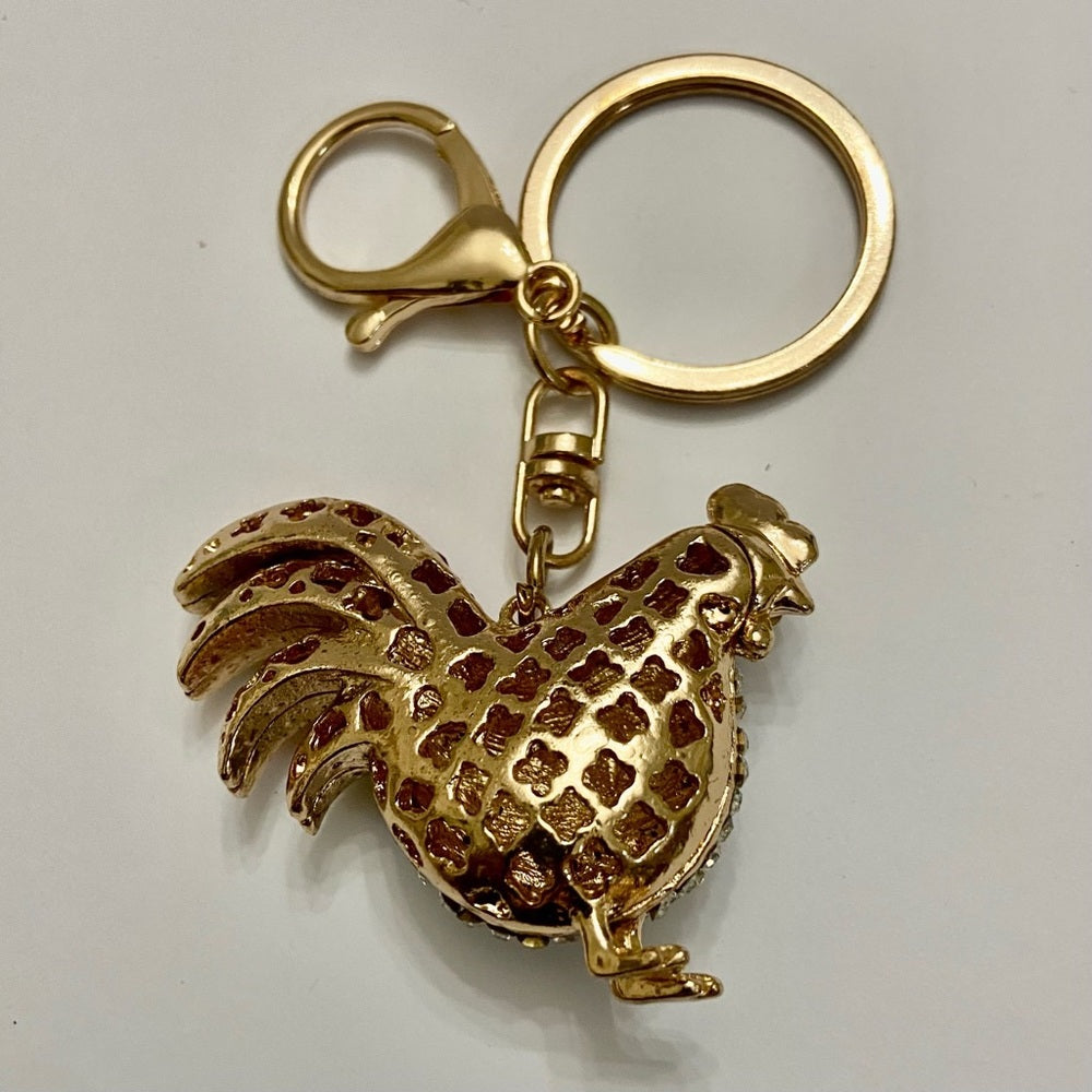 2-way Multi color Rhinestone Rooster Handbag Charm or Key Chain
