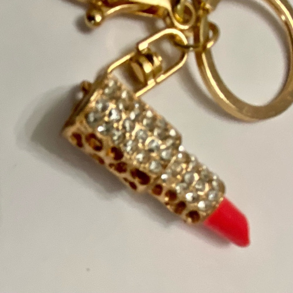 2-Way, Lipstick Rhinestone Handbag Charm-KeyChain