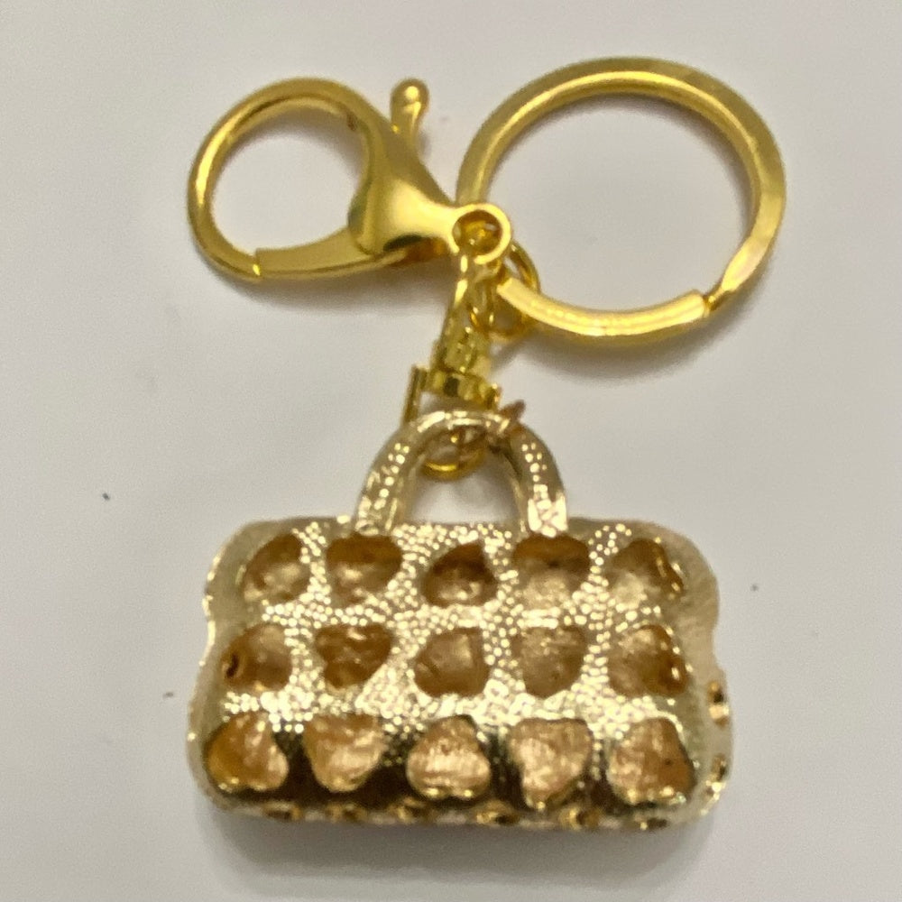 Stunning, 2-Way Burgundy Enamel Rhinestone Handbag Charm -Key Chain