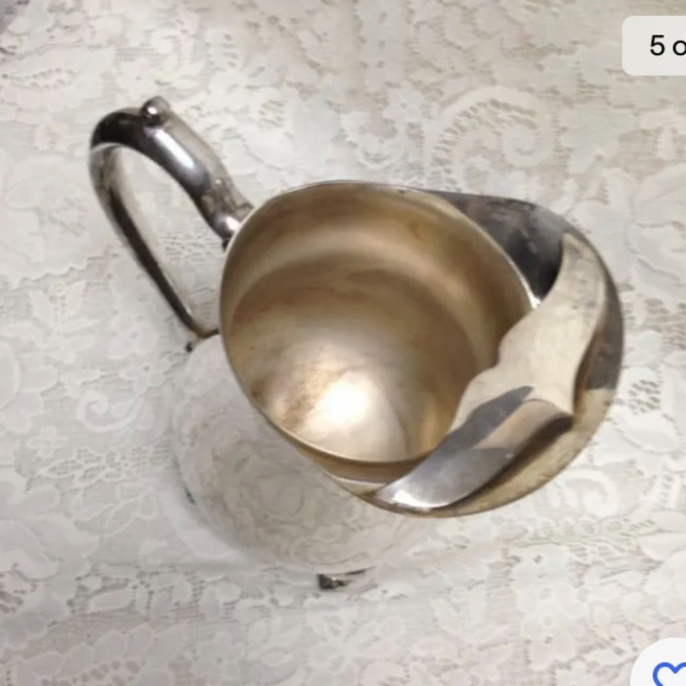 Vintage Leonard Silver Plated, Footed Pitcher with Ice Guard 9n x 8in