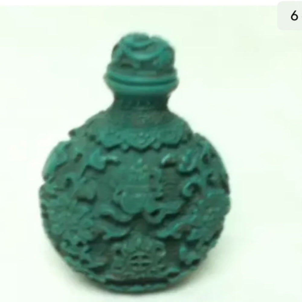 Vintage, 2pc Rounded Turquoise Snuff Bottle 3in x 2.5in x 1.5in