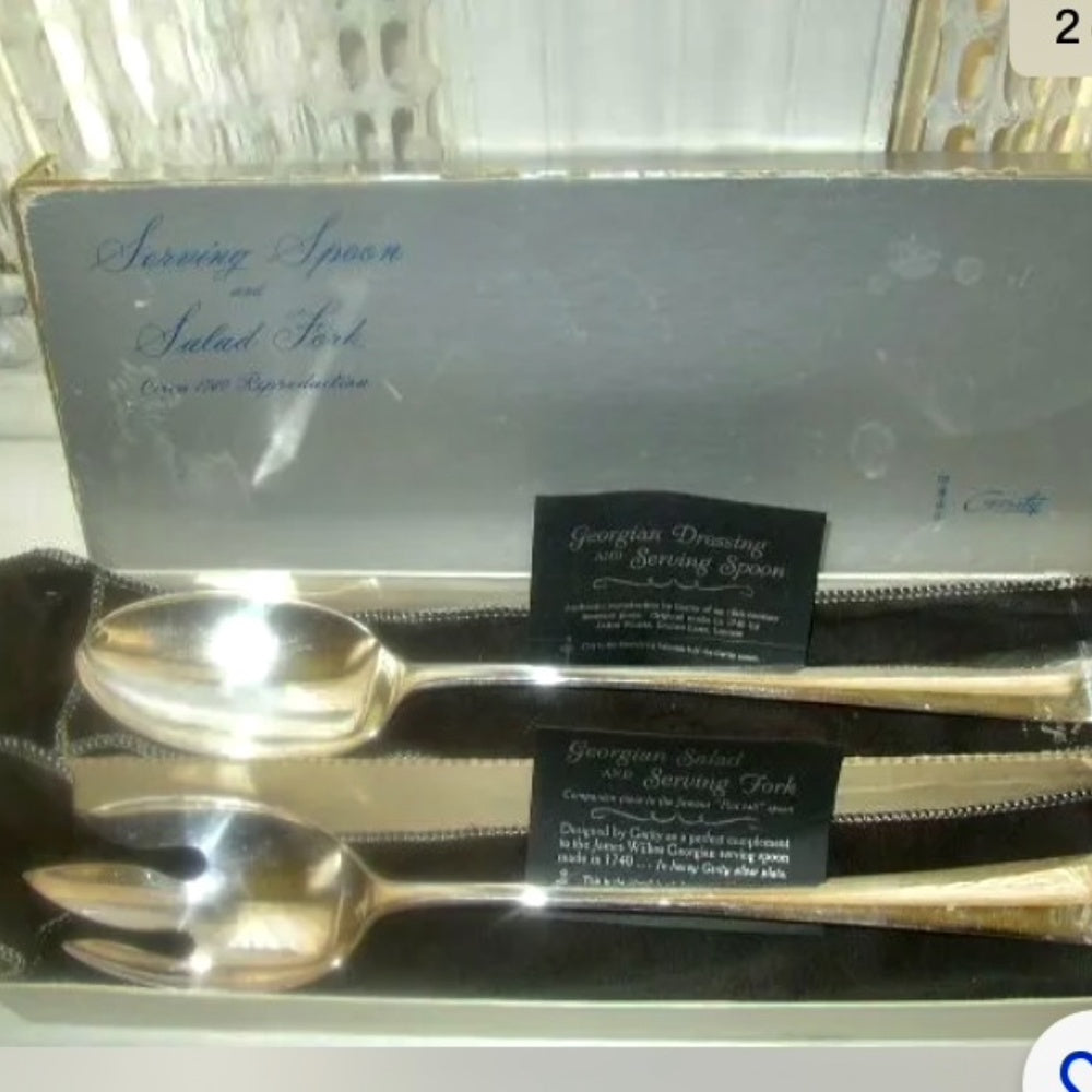Exquisite, Gerity Salad Serving Set,1740 Museum Piece Repro in Box