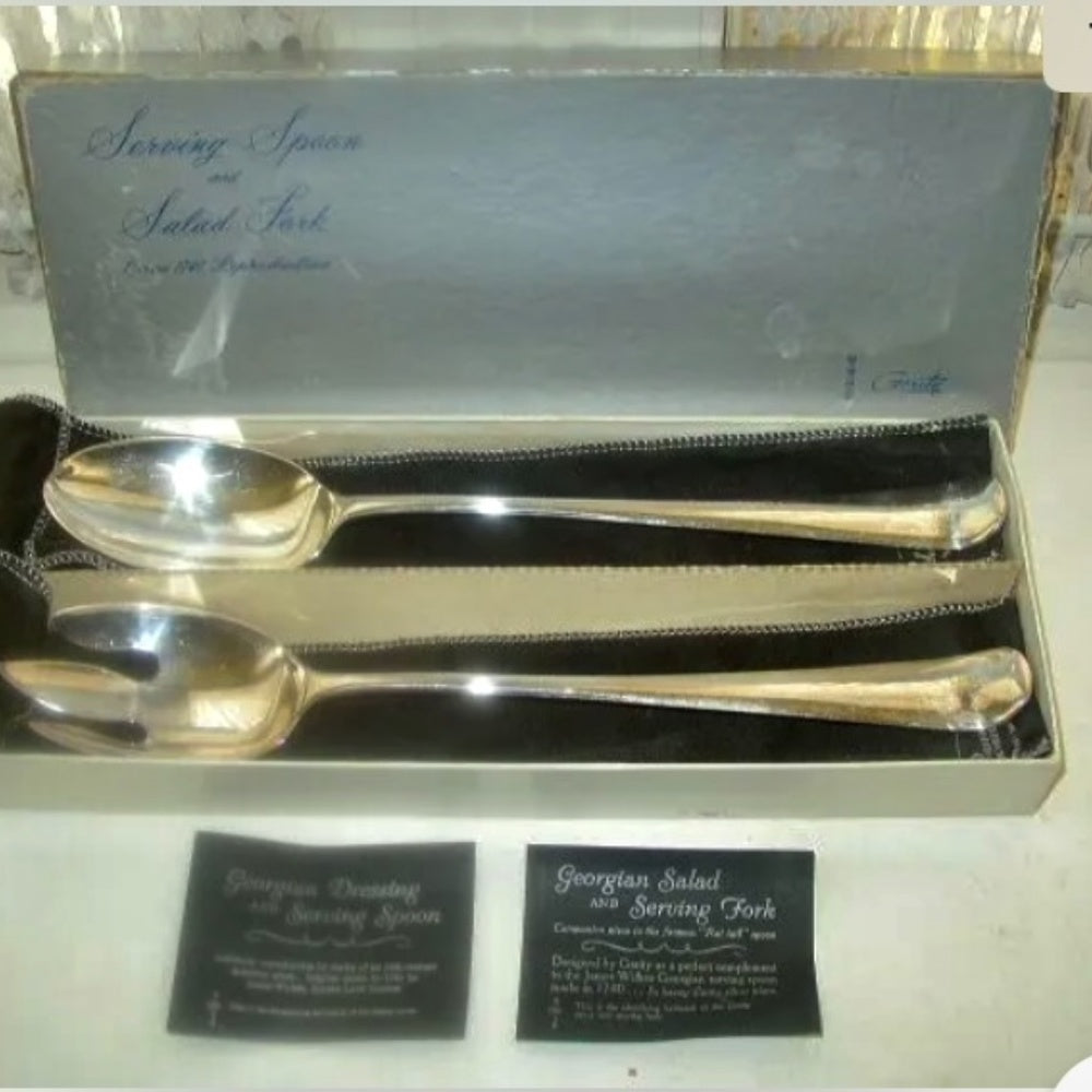 Exquisite, Gerity Salad Serving Set,1740 Museum Piece Repro in Box