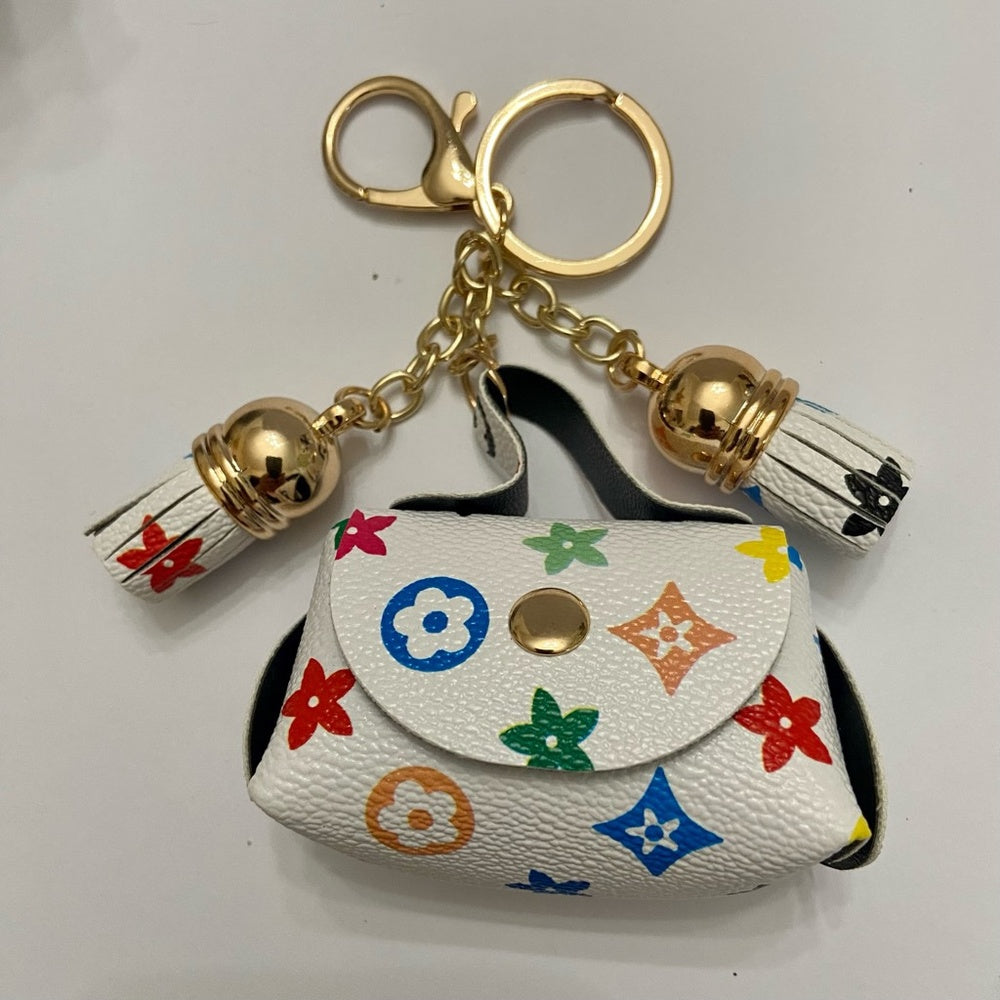 3-Way Multi-color, Coin Purse, Handbag Charm, Key Chain