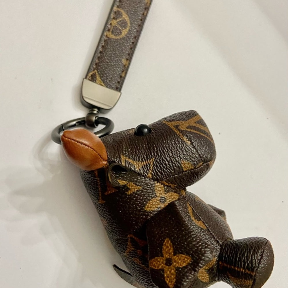 Stunning, Brown Faux Leather Cow Handbag Charm, Key Chain