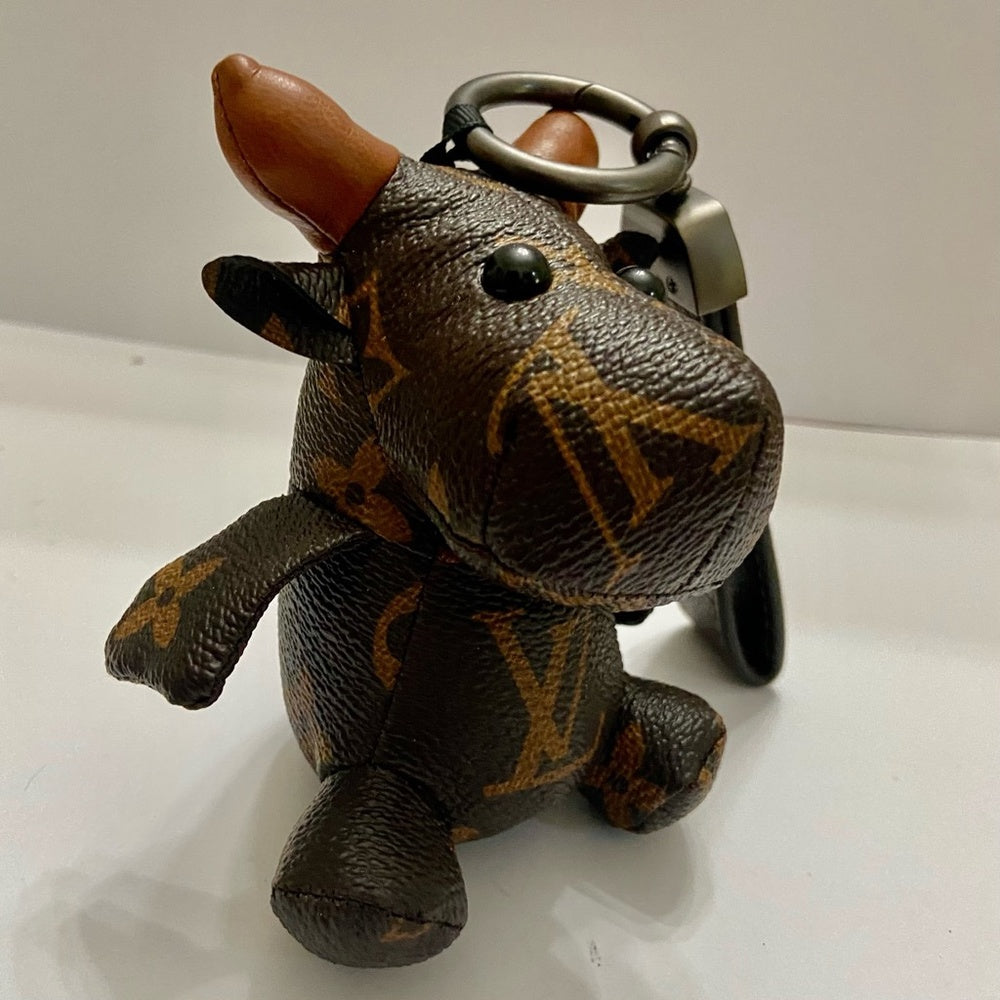 Stunning, Brown Faux Leather Cow Handbag Charm, Key Chain