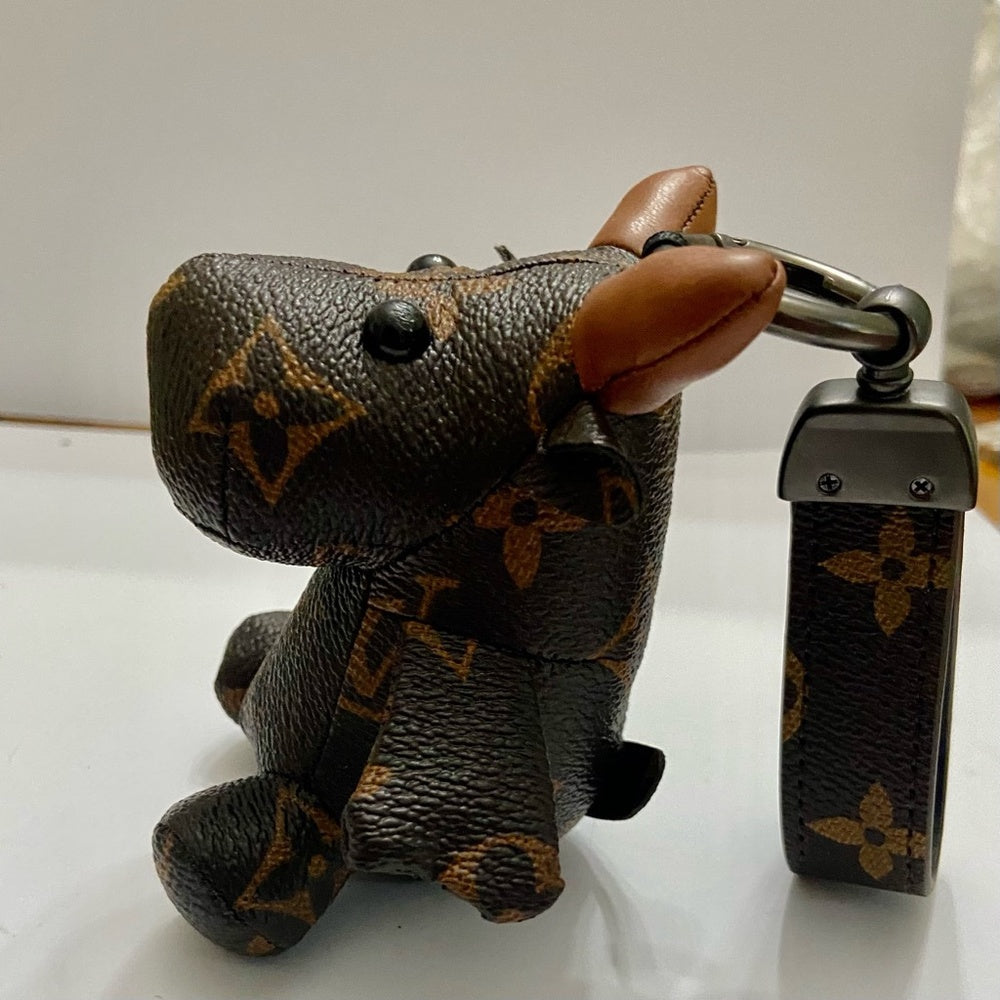Stunning, Brown Faux Leather Cow Handbag Charm, Key Chain