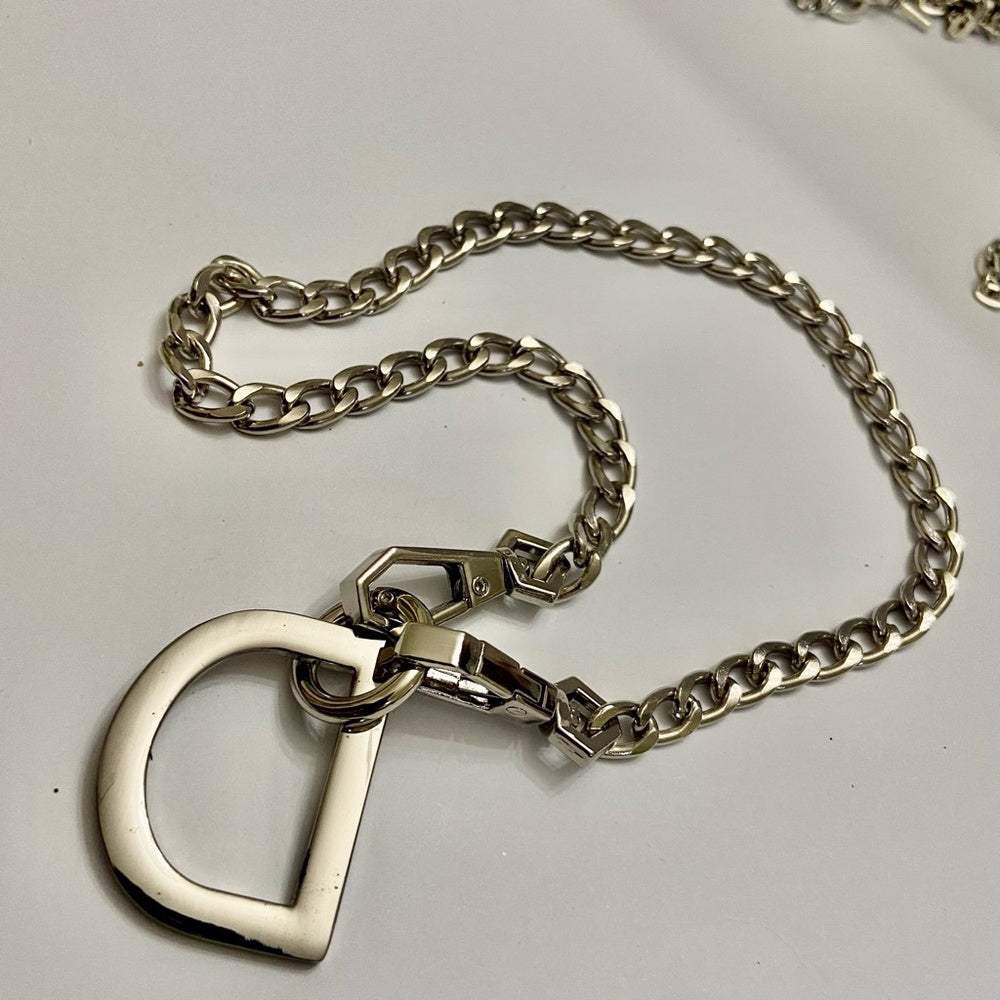 "D" Silver Tone Necklace