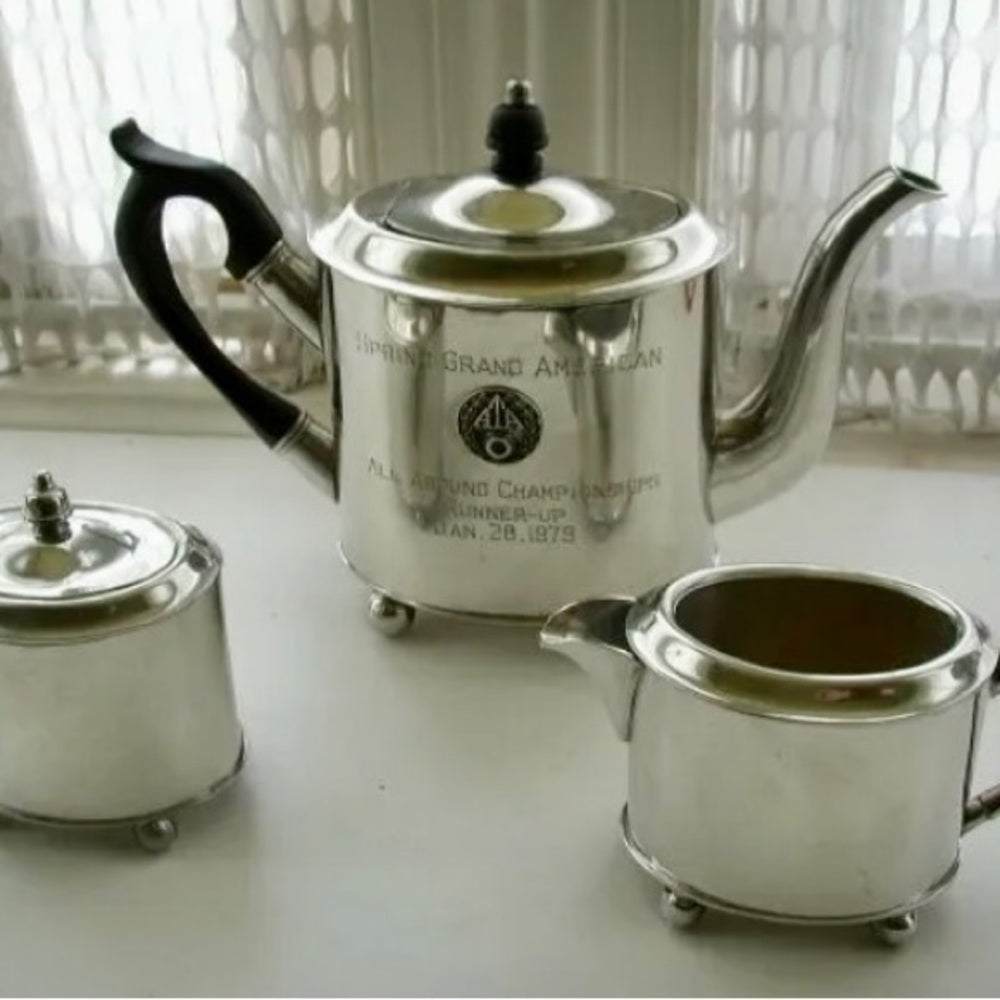 Vintage, Steiff Pewter 5-pc Presentation Coffee or Tea Service