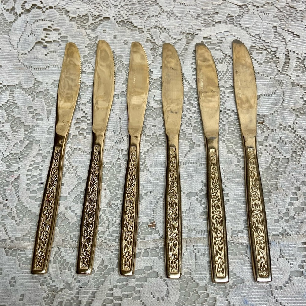 Vintage, Rogers, Korea 29-pc Gold Plated Flatware, Service for 6 with Box (2ZE-0