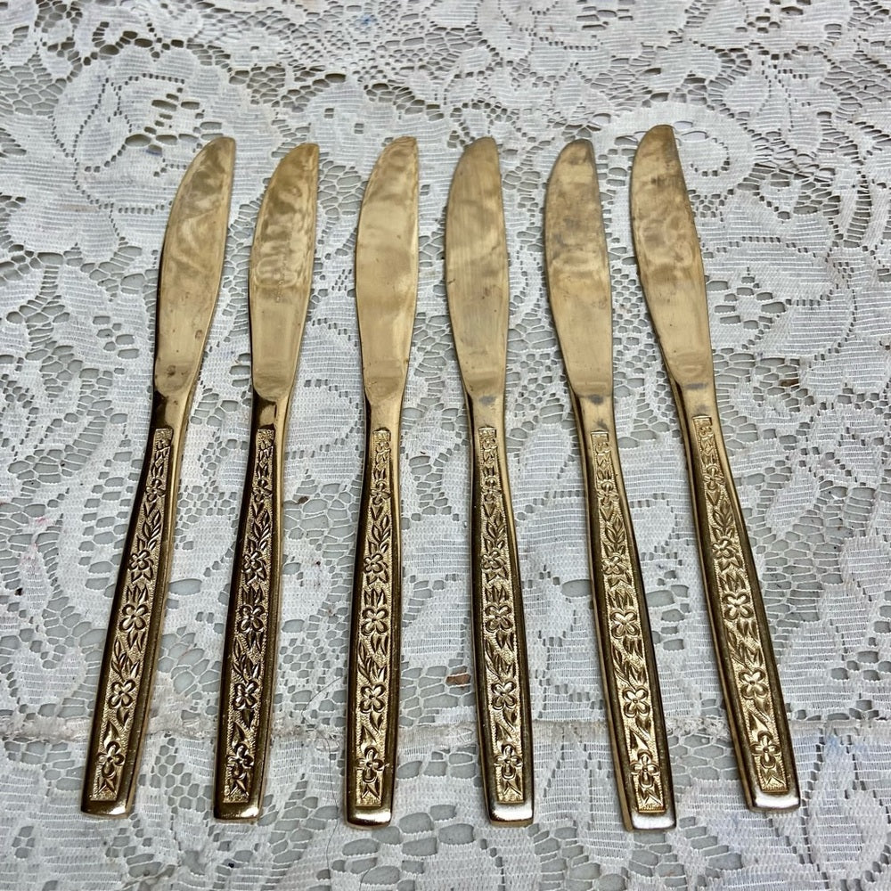 Vintage, Rogers, Korea 29-pc Gold Plated Flatware, Service for 6 with Box (2ZE-0