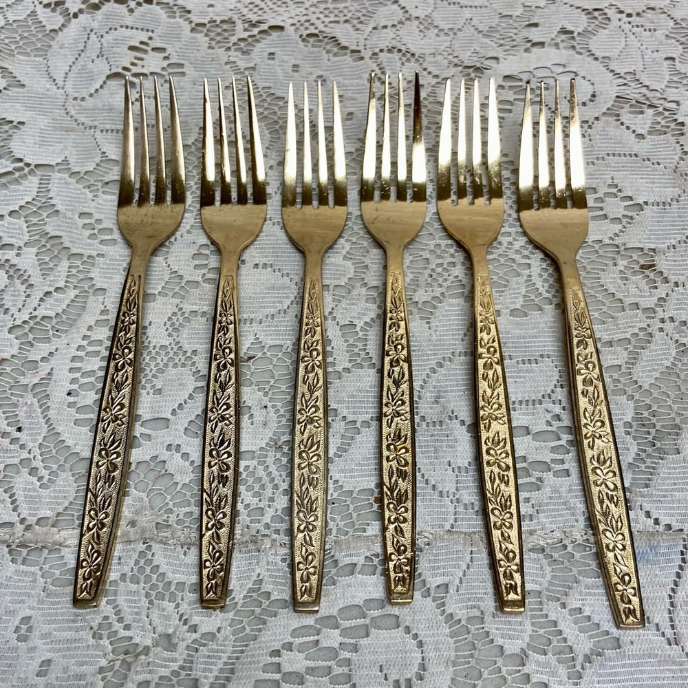 Vintage, Rogers, Korea 29-pc Gold Plated Flatware, Service for 6 with Box (2ZE-0