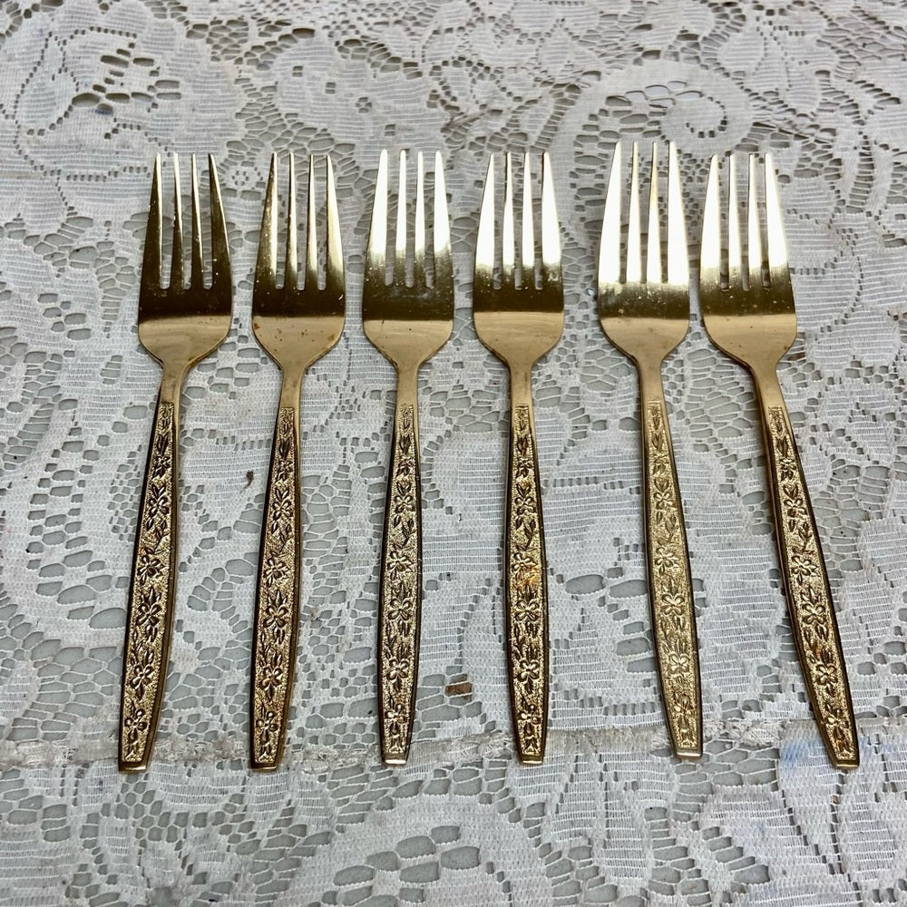 Vintage, Rogers, Korea 29-pc Gold Plated Flatware, Service for 6 with Box (2ZE-0
