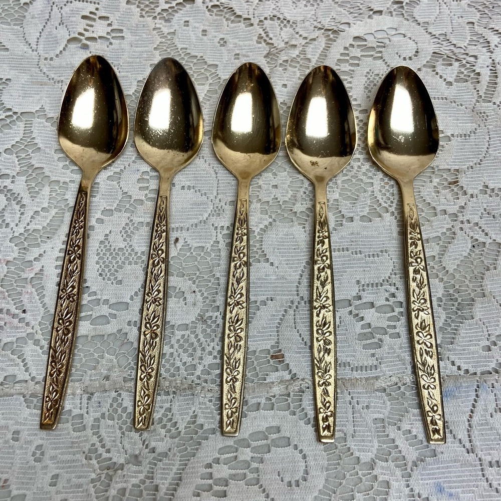 Vintage, Rogers, Korea 29-pc Gold Plated Flatware, Service for 6 with Box (2ZE-0