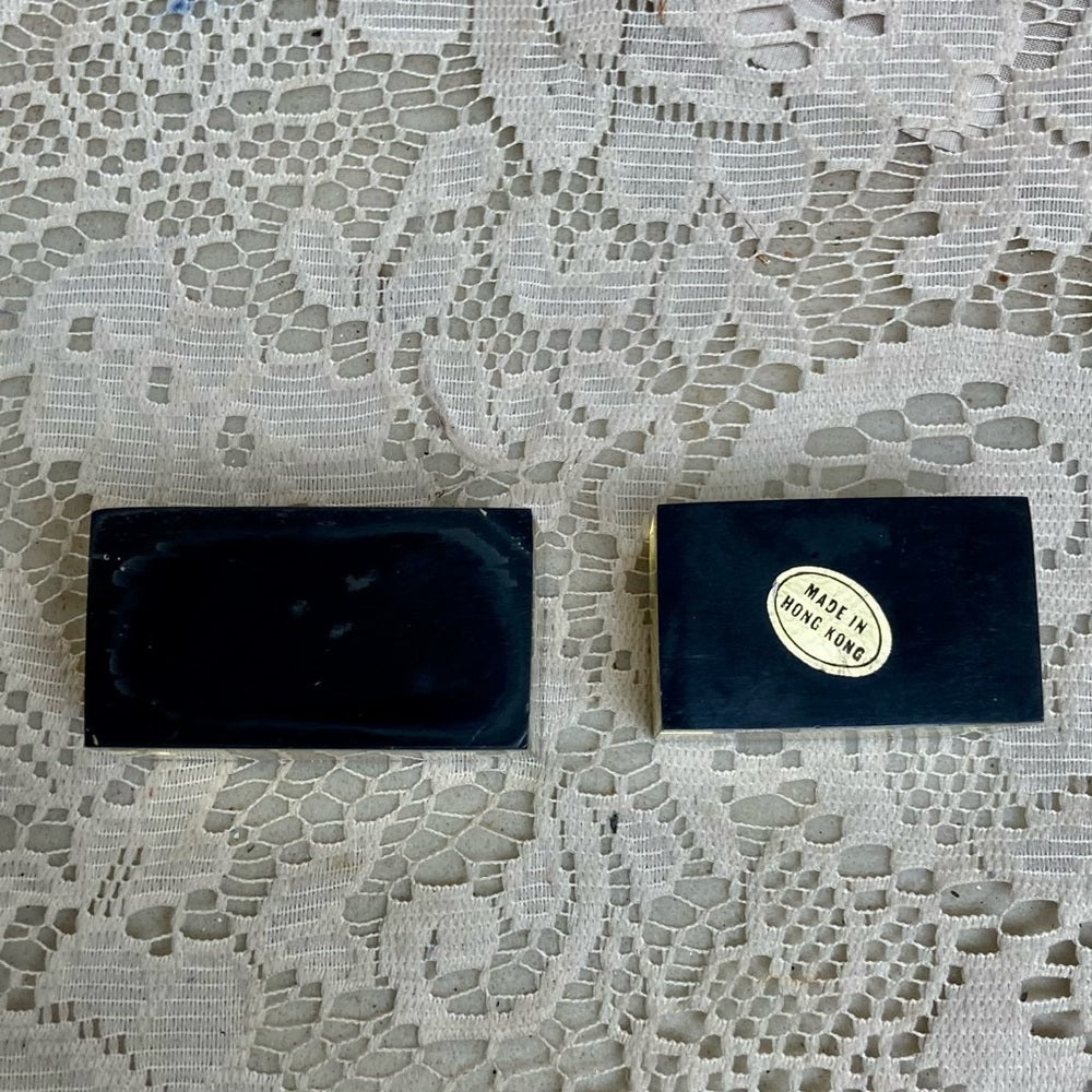 Lot of 2-1950s Vintage, Rare, Acrylic Lucite Gold Sailboat-Ship Paperweight (F0