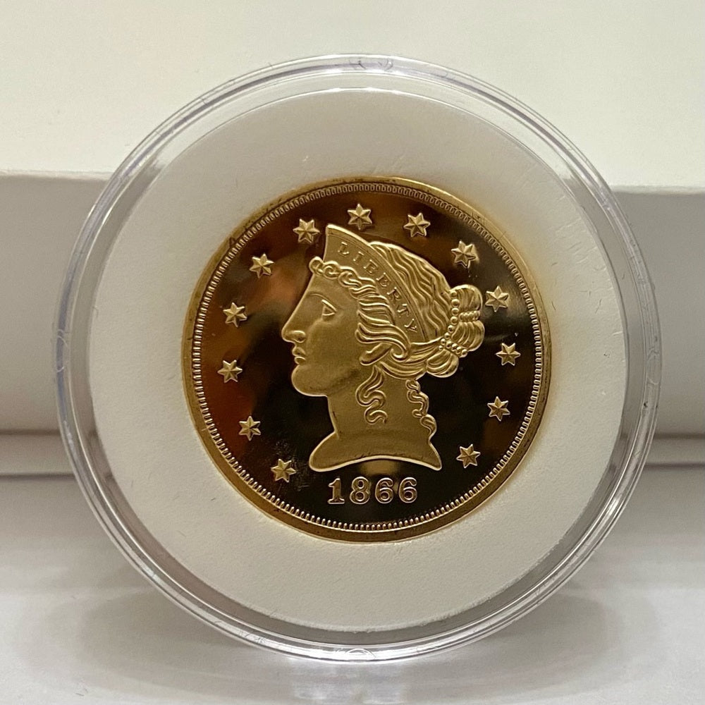 National Collectors Mint- $ 5.00 Tribute Proof Gold Plated Coin-1866