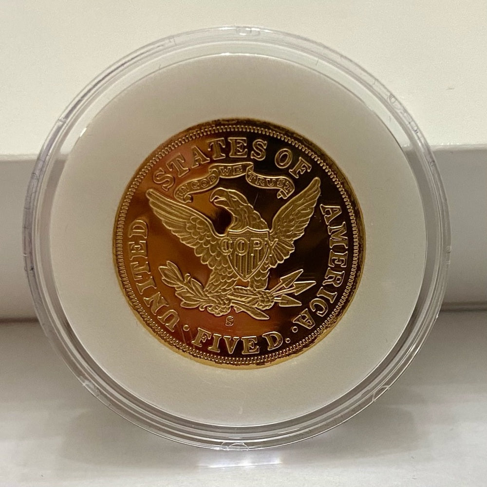 National Collectors Mint- $ 5.00 Tribute Proof Gold Plated Coin-1866
