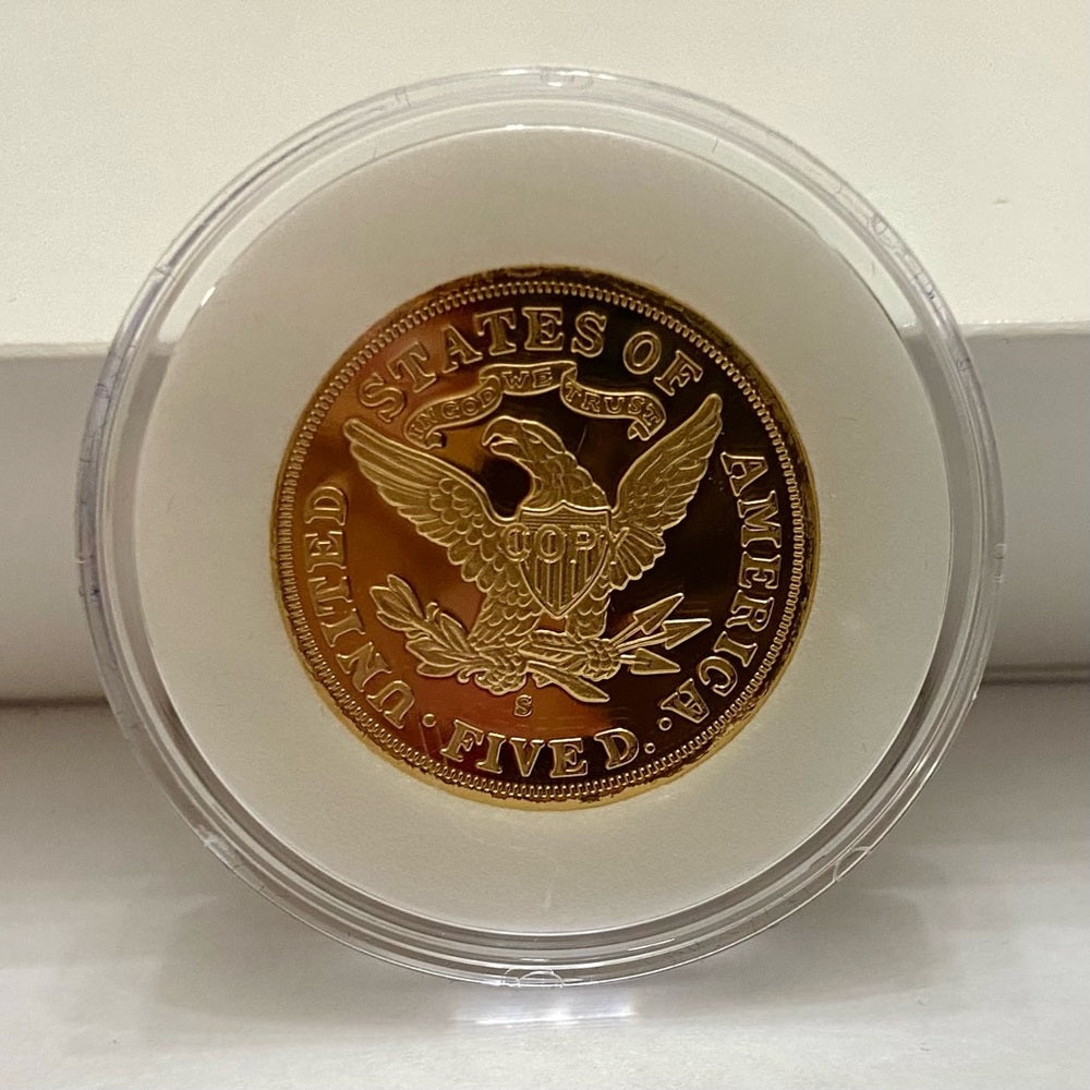 National Collectors Mint- $ 5.00 Tribute Proof Gold Plated Coin-1866