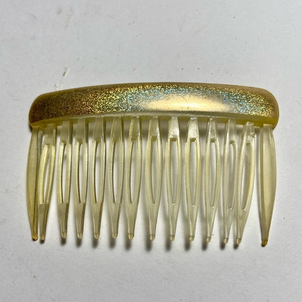 Vintage, Lot of 4 Celluloid Ivory Backcombs or Haircombs with Rhinestones