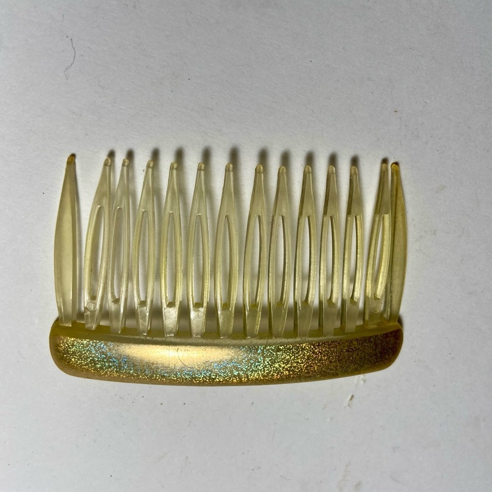 Vintage, Lot of 4 Celluloid Ivory Backcombs or Haircombs with Rhinestones