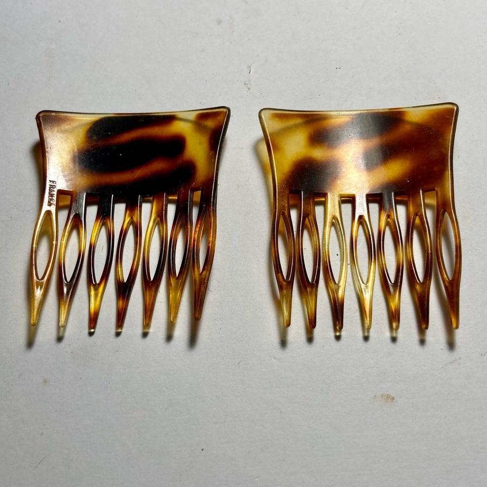 Vintage, Lot of 6 Brown, Celluloid, Tortoiseshell Backcombs or Haircombs