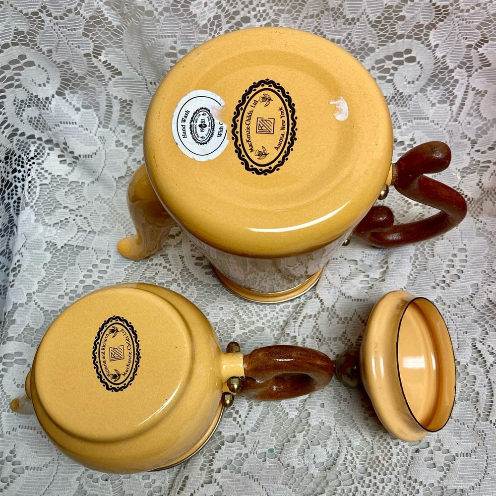 1995 Camp MacKenzie Childs Ltd., Yellow Enamelware, 3pcTea or Camp Set