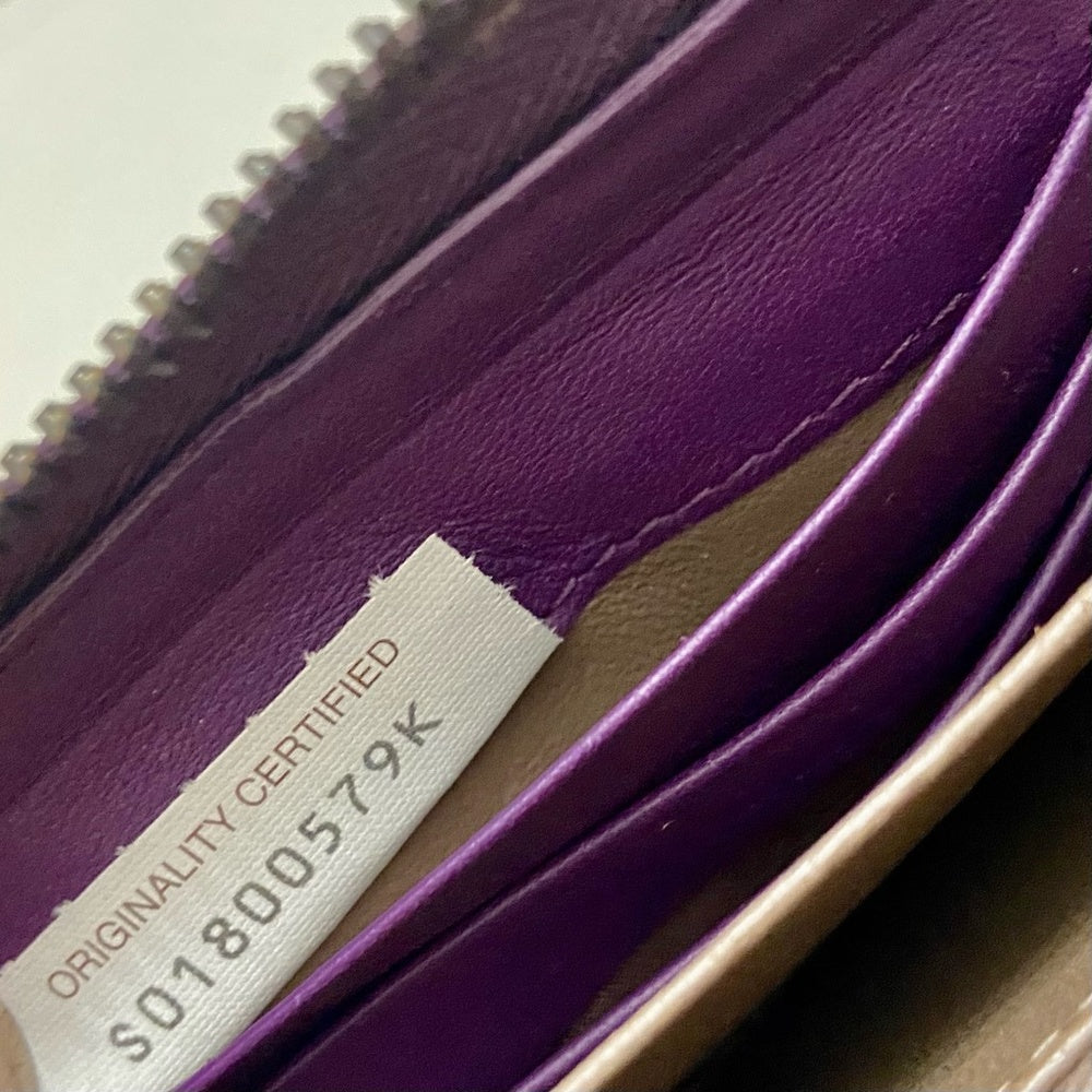 Authentic Bottega Veneta Purple Leather Zippy Long