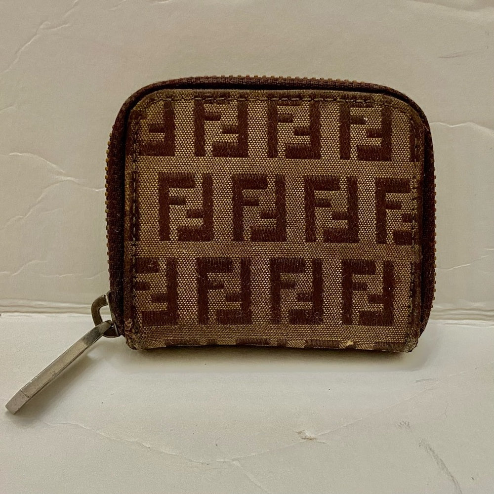 Rare, Fendi Brown Zucca Mono Coin Purse-Key Case