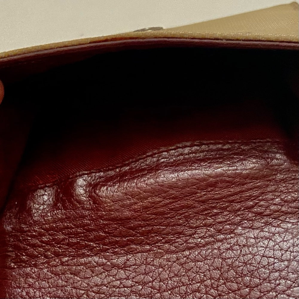 Bulgari Beige Canvas Compact Bi-fold Wallet