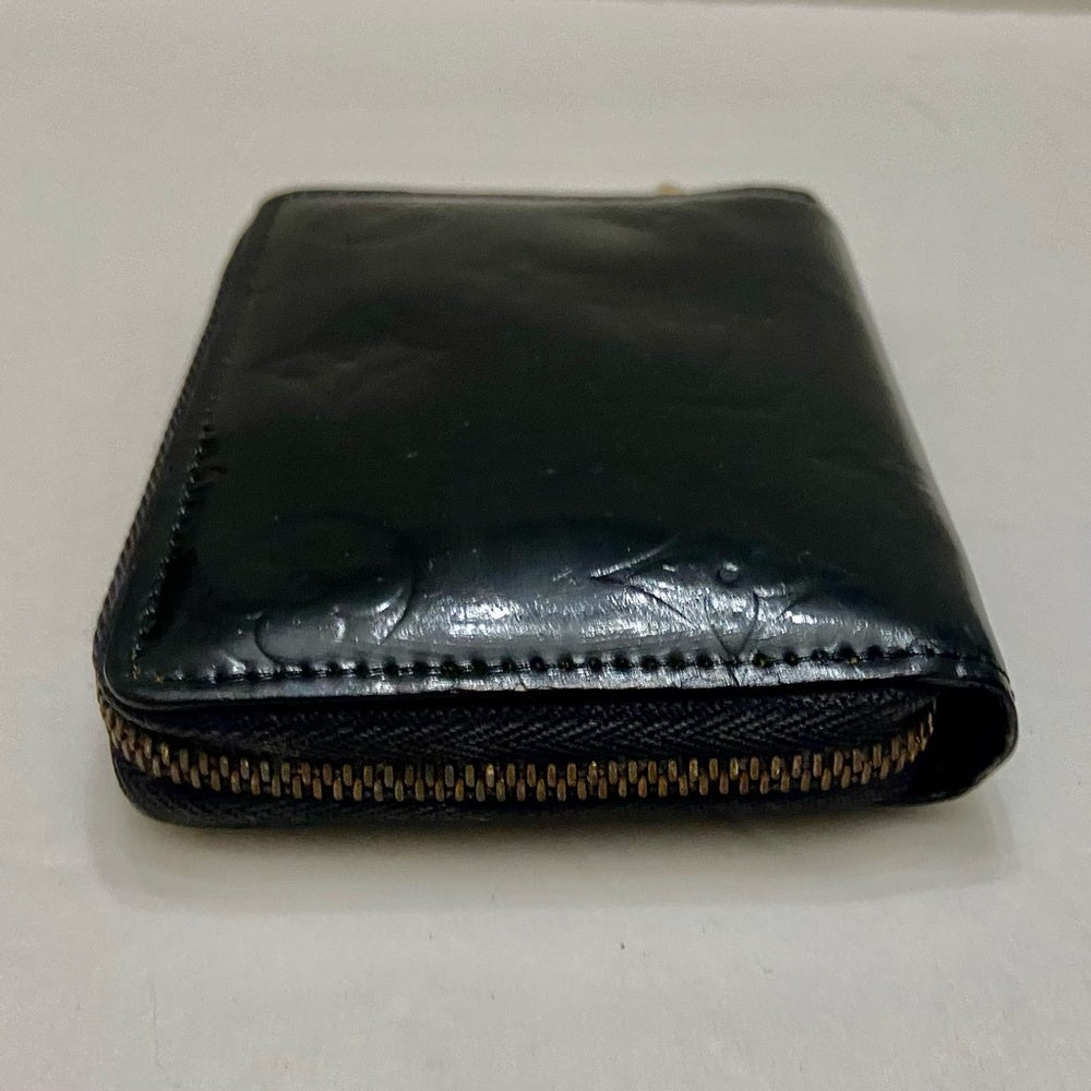 Authentic, Rare, Louis Vuitton Black Vernis Leather Mono Zippy Coin Wallet