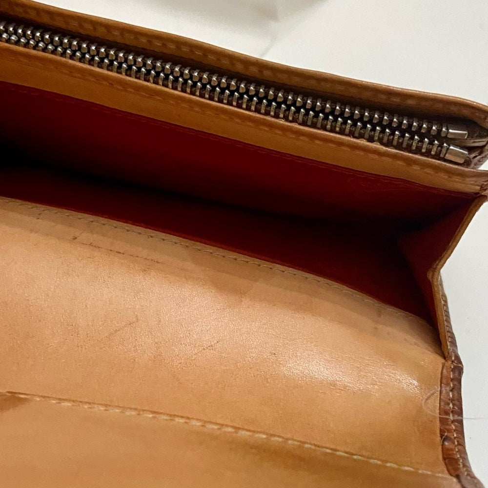 Coach Brown Mono-Tan Leather Trim-Bifold Compact Wallet with Dust Bag 6in x 4in