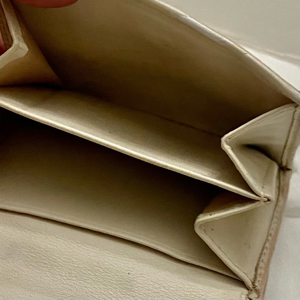 Coach Brown Mono Canvas-Beige- BrownLeather Trifold Compact Wallet with Dust Bag