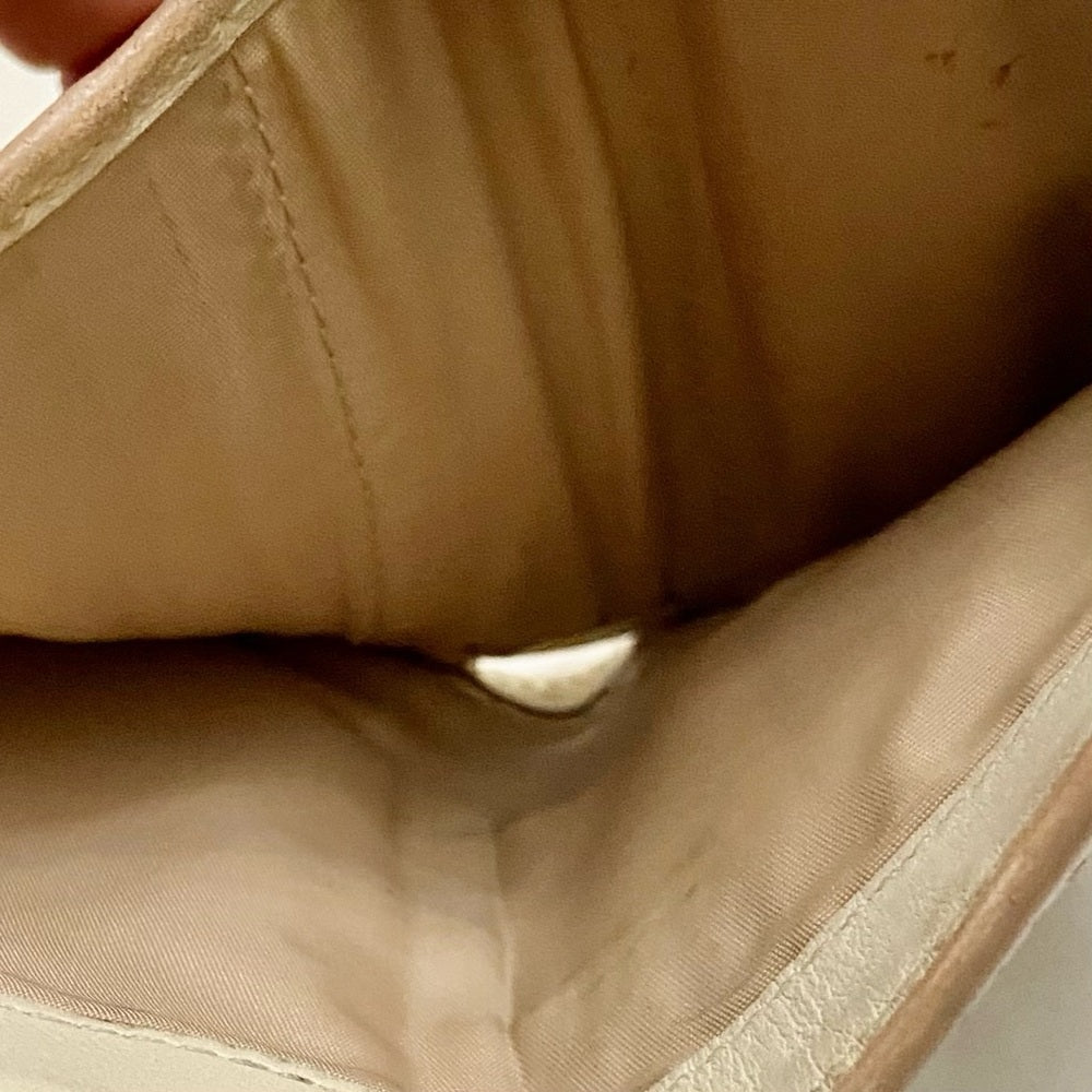 Coach Brown Mono Canvas-Beige- BrownLeather Trifold Compact Wallet with Dust Bag
