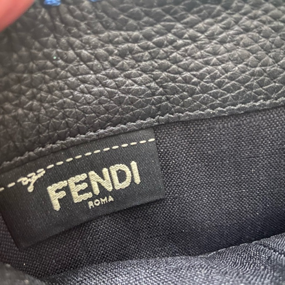 Fendi Navy Blue Leather Zippy Long Wallet