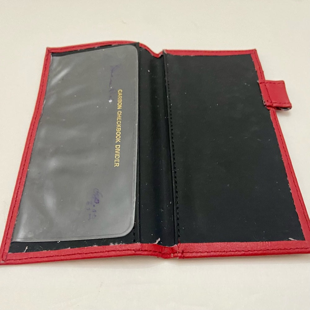 Vintage Sonoma Red Leather Long Wallet with Checkbook Sleeves 7.5in x 4.5in