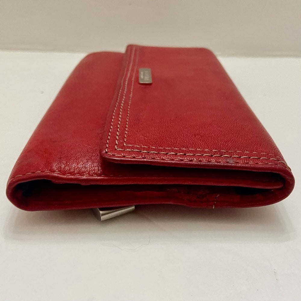 Vintage Sonoma Red Leather Long Wallet with Checkbook Sleeves 7.5in x 4.5in