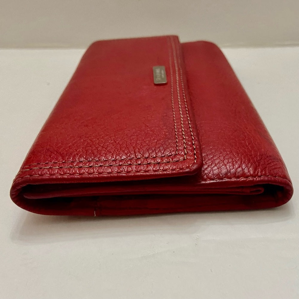 Vintage Sonoma Red Leather Long Wallet with Checkbook Sleeves 7.5in x 4.5in