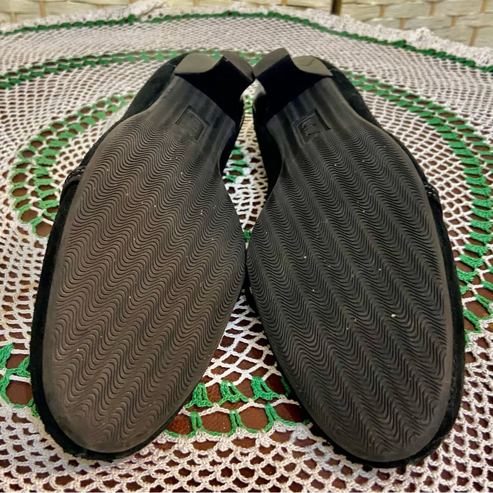 Unisa Black Suede Leather Shoes with Heels - Size 8