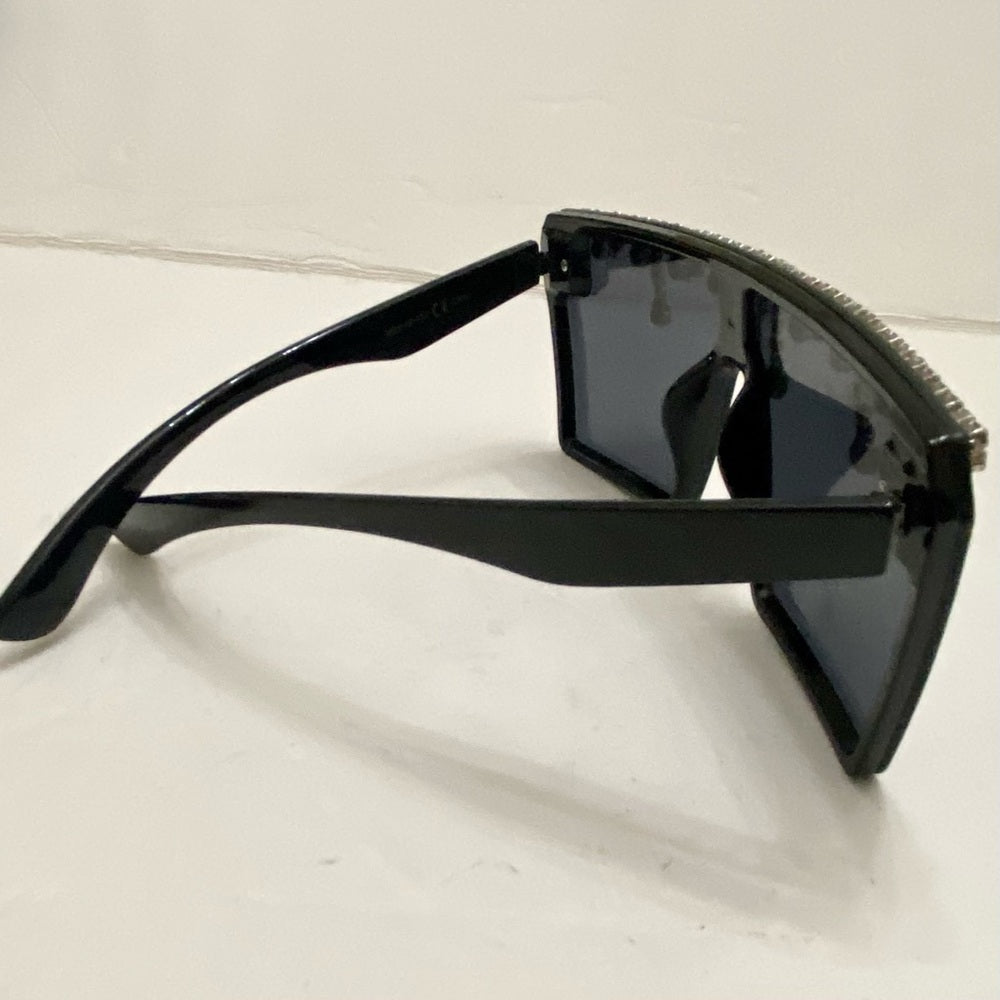Lot of 2 Vintage Sun Glasses-Black and Smoky Gray with Rhinestones