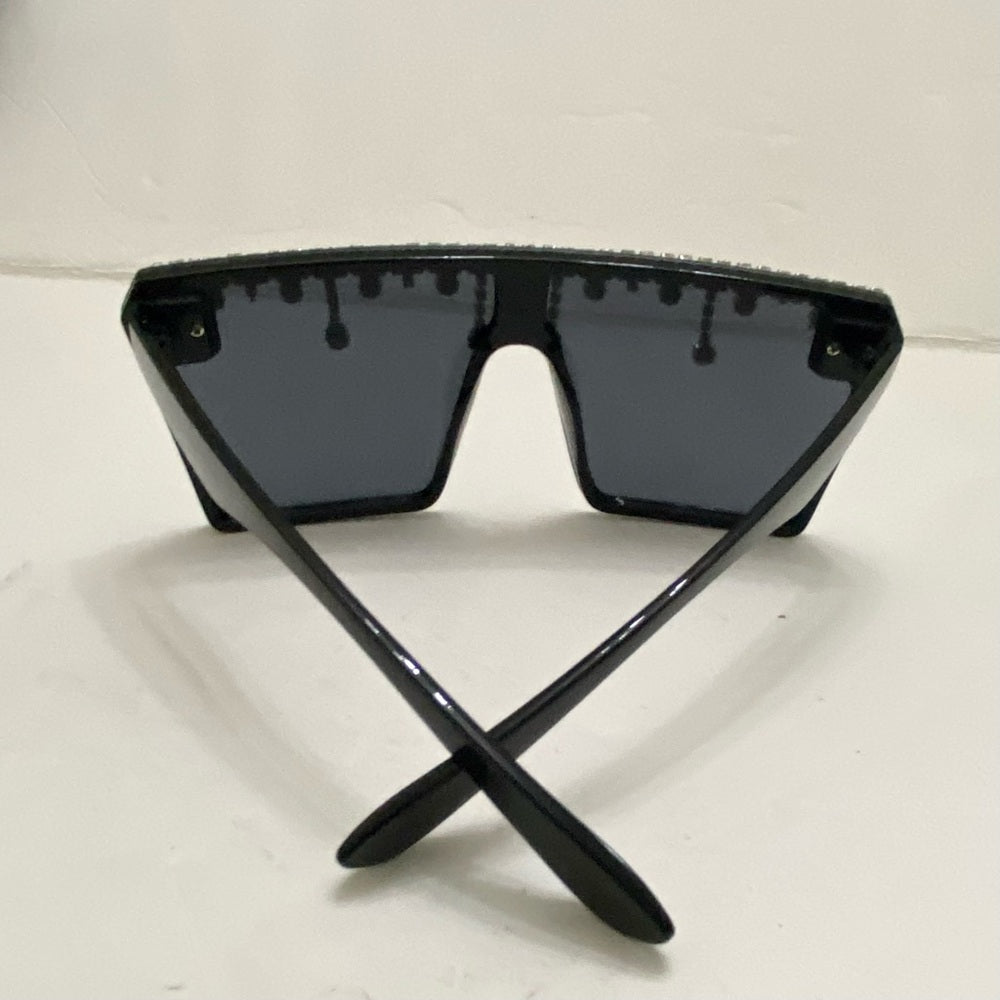 Lot of 2 Vintage Sun Glasses-Black and Smoky Gray with Rhinestones