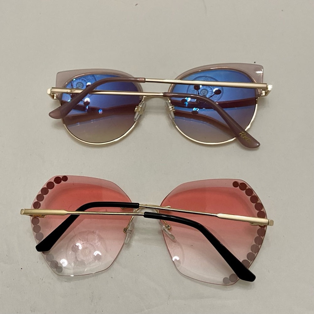 Lot of 2 Vintage Sun Glasses-Purplish and Pinkish with Rhinestones