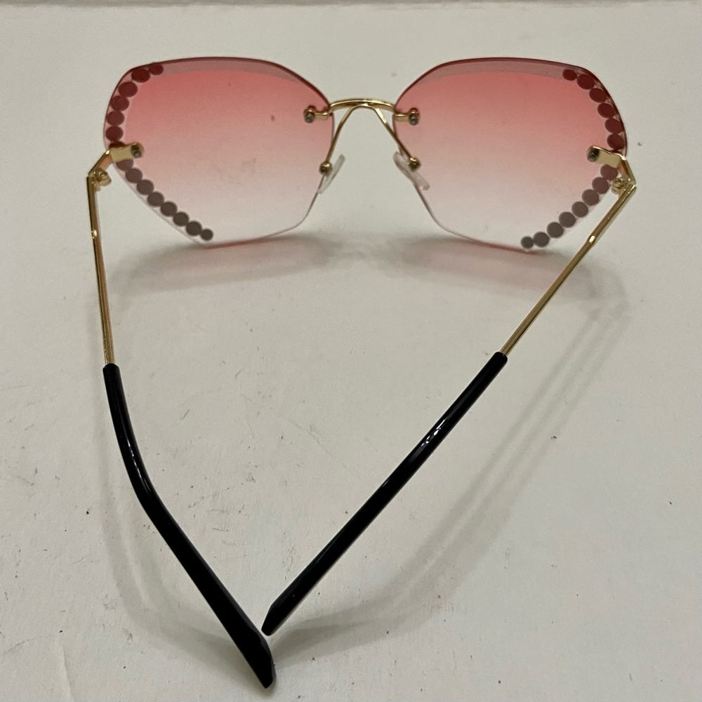 Lot of 2 Vintage Sun Glasses-Purplish and Pinkish with Rhinestones