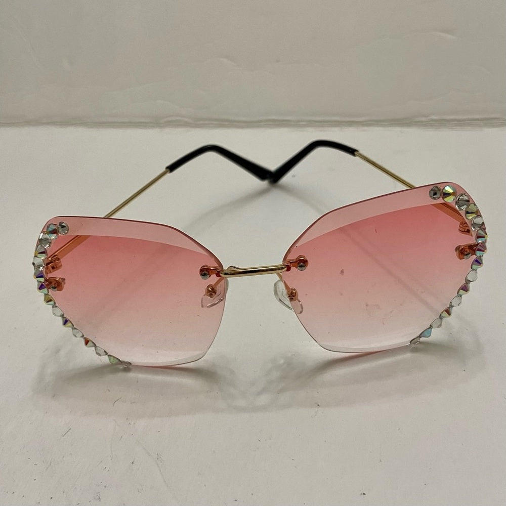 Lot of 2 Vintage Sun Glasses-Purplish and Pinkish with Rhinestones