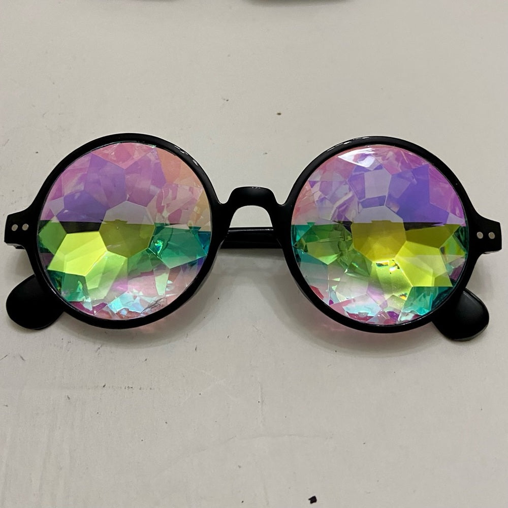 Lot of 2 Vintage Sun Glasses-Iridescent and Black Squarish Sunglasses