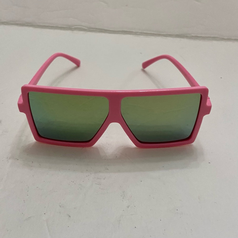 Lot of 2 Vintage Sunglasses- Iridescent Round and Squarish Mirrored Pink