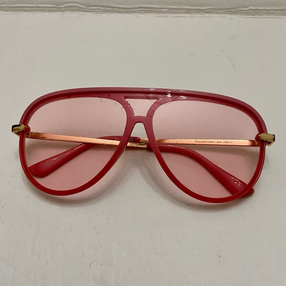 Lot of 2 Vintage Sunglasses- Pink Rectangular and Smoky Gray with Rhinestones