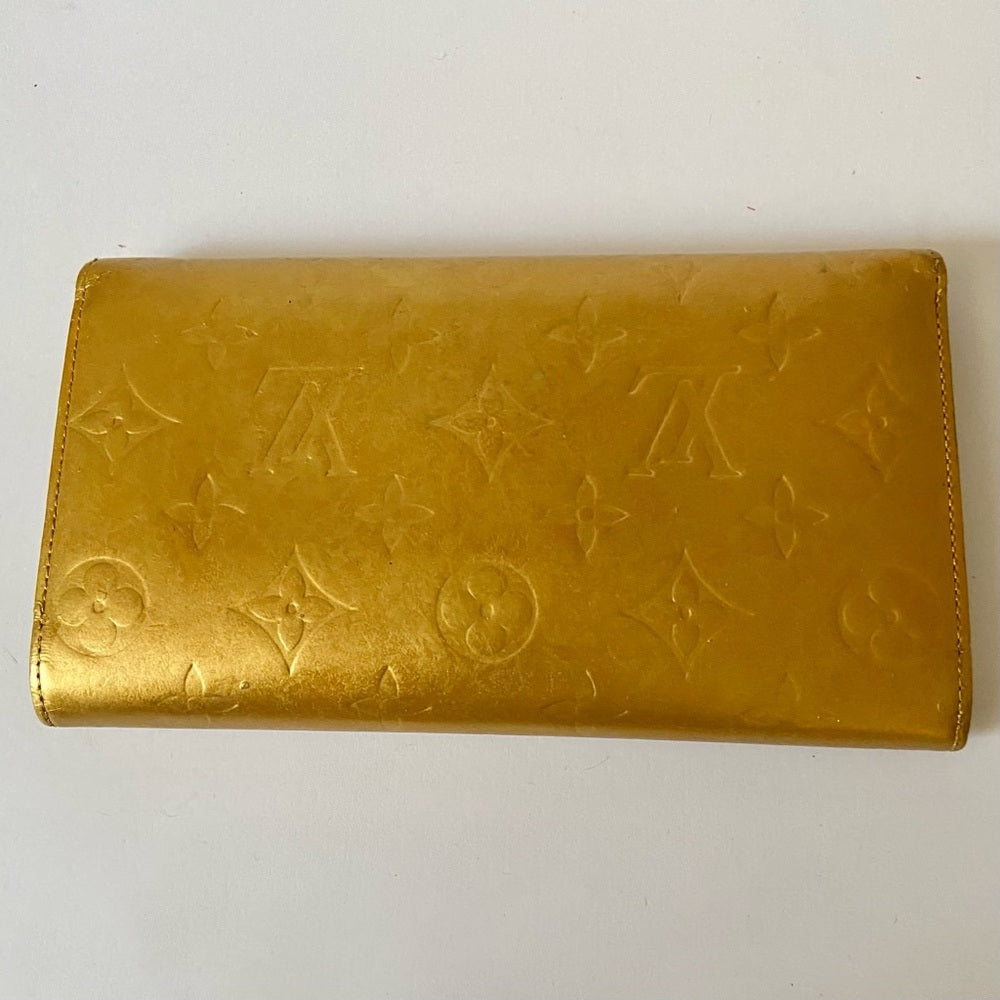 Louis Vuitton Golden Beige Vernis Mono Long Wallet